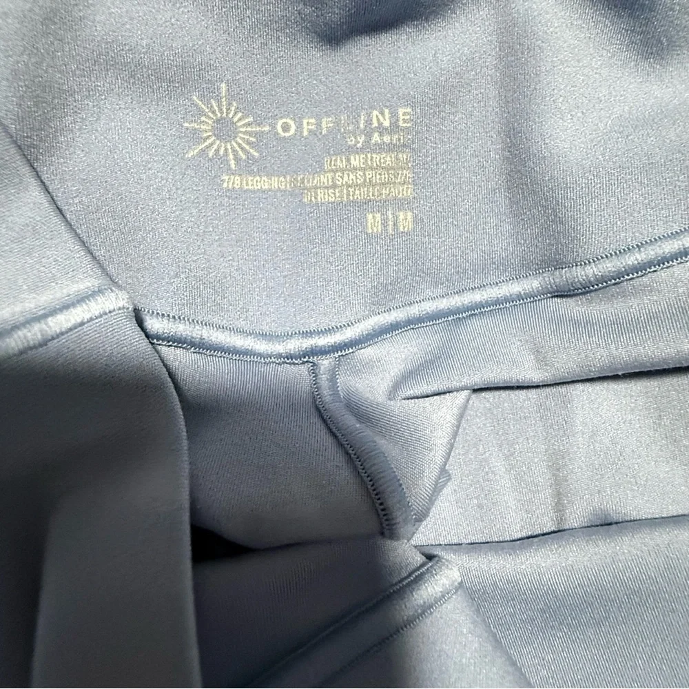 OFFLINE By Aerie Real Me High Waisted Crossover Legging, Blue Size Medium Pocket